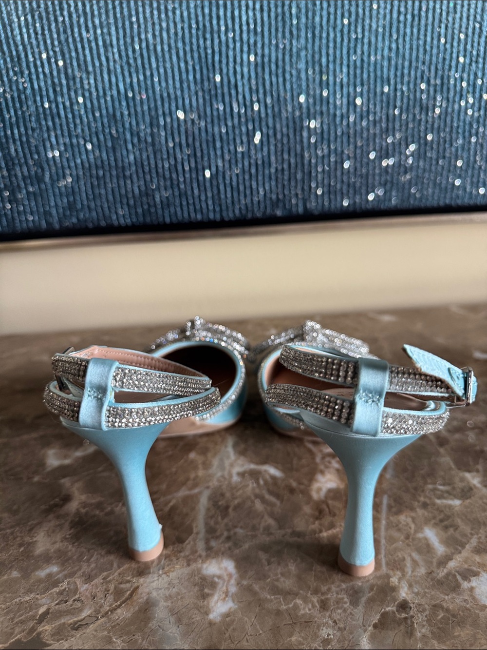 a new day Aqua Pointed-Toe Ankle-Strap Heels with Crystal Bow - Picture 5 of 5
